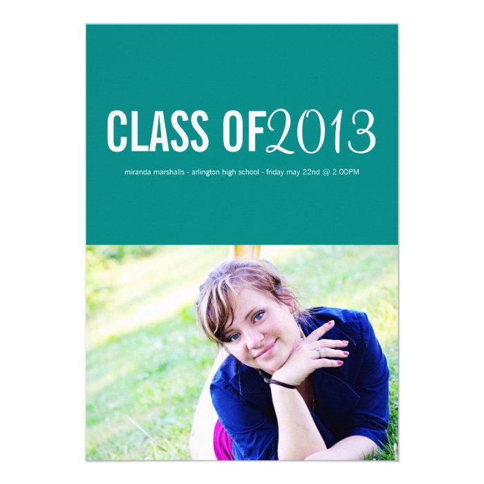 Teal Chic Photo Graduation Announcements