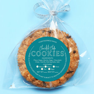 Teal Chocolate Chip Cookies Cottage Sticker