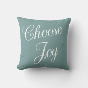 Teal Choose Joy Bible Verse Throw Pillow