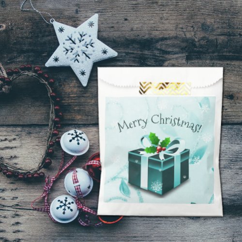 Teal Christmas Gift Favor Bags