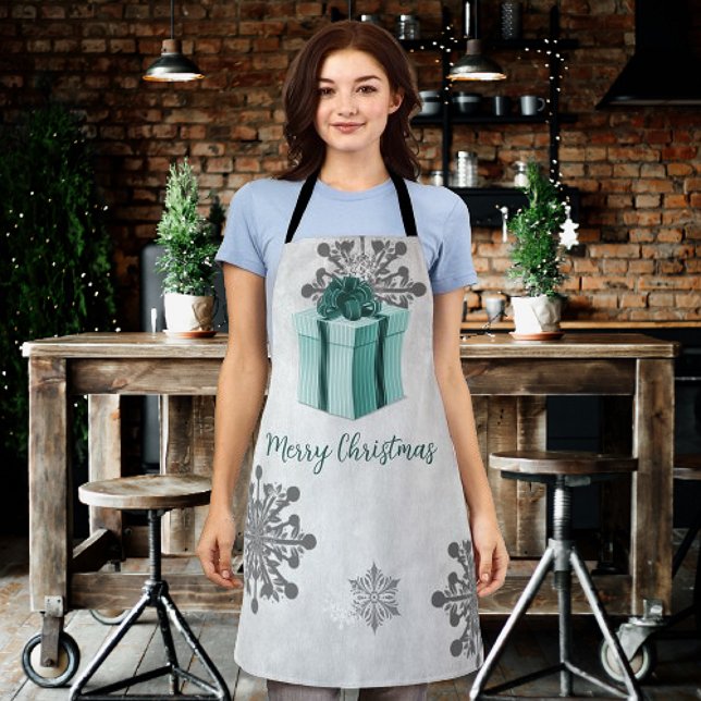Teal Christmas Gift Holiday Apron (Teal Christmas Gift Holiday Apron)