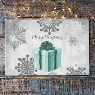 Teal Christmas Gift Holiday Placemat
