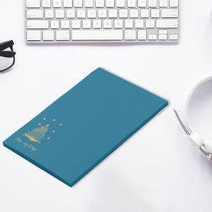 Teal Christmas Gold Tree Peace Joy Hope Corporate Post-it Notes