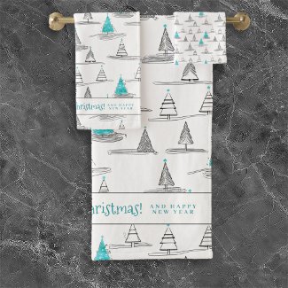 Teal Christmas Tree Pattern#5 ID1009