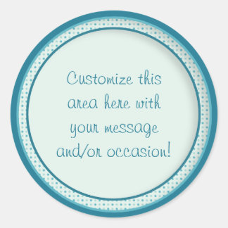 Teal Circles/Dots (1) Classic Round Sticker