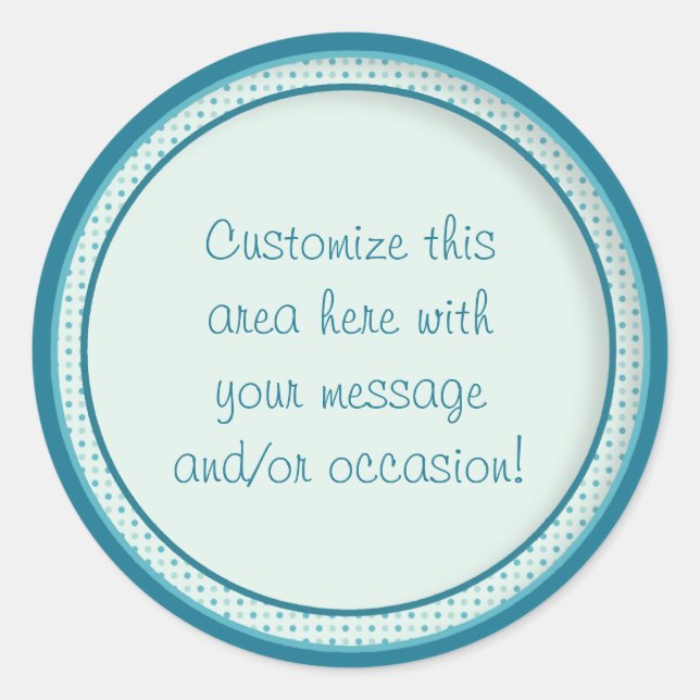 Teal Circles/Dots (1) Classic Round Sticker (Front)