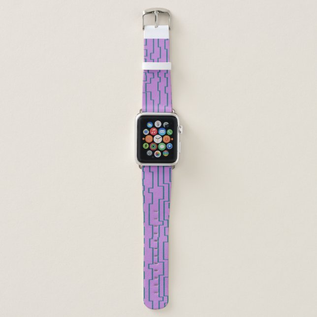 Teal Circuit Lines  Apple Watch Band (Front)