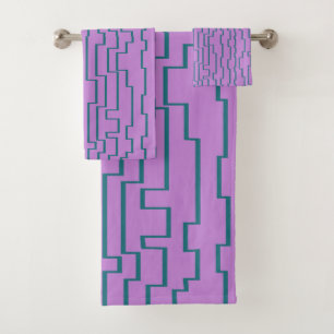 Teal Circuit Lines  Bath Towel Set