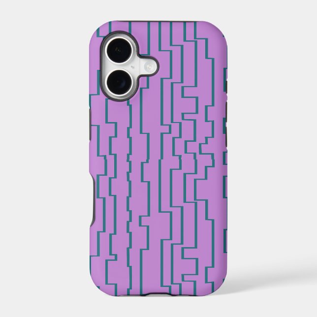 Teal Circuit Lines  Iphone Case (Back)