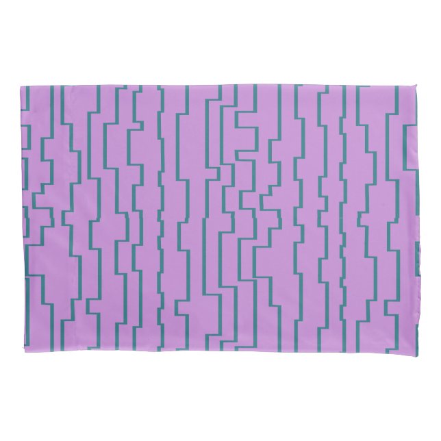 Teal Circuit Lines  Pillow Case (Front)