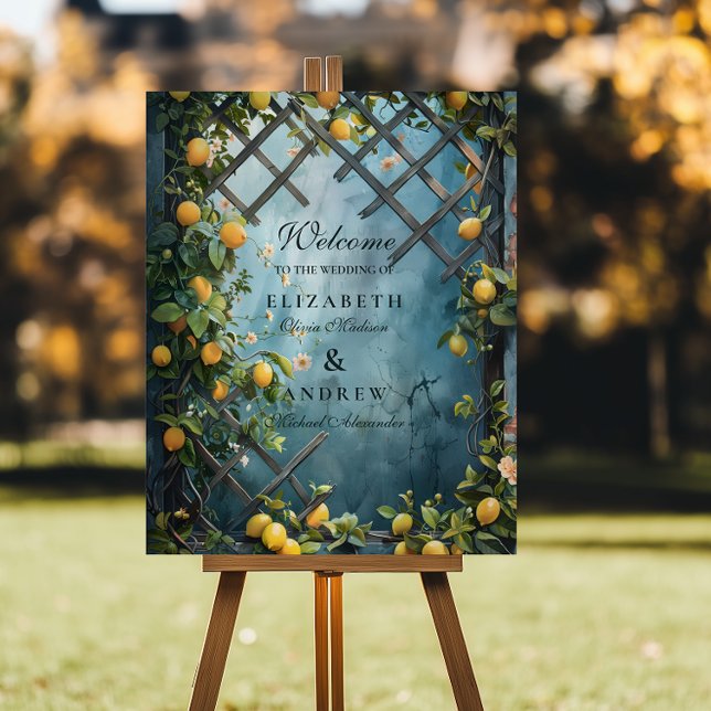 Teal Citrus Blossom Garden Wedding Foam Board (Creator Uploaded)