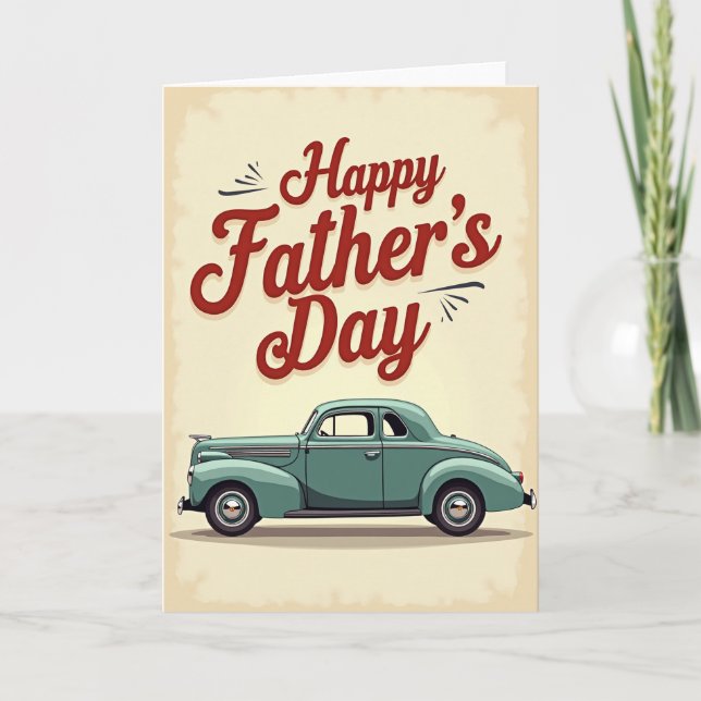 Teal Classic Fathers Day Card (Front)