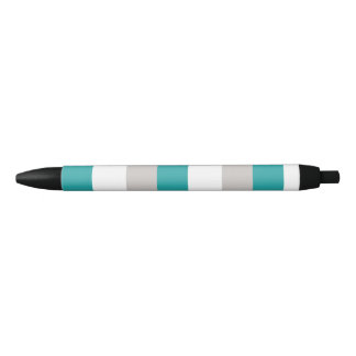 Teal, Clay and White Stripes Pen