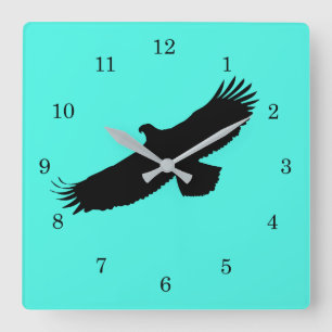 Teal Clock with Eagle or Choose Color