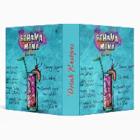 Favorite Cocktails Drink Recipe Organizer Mini Binder, Zazzle