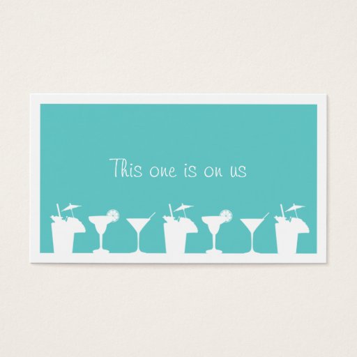 Customizable Teal cocktail wedding event custom drink ticket business cards