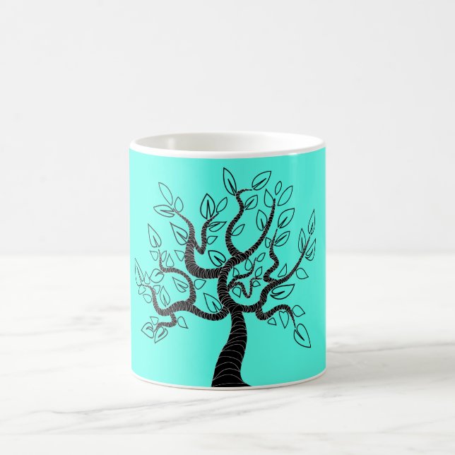 Teal Coffee Mug with Tree of Life (Center)