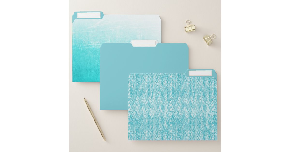 Teal Collection File Folders Zazzle