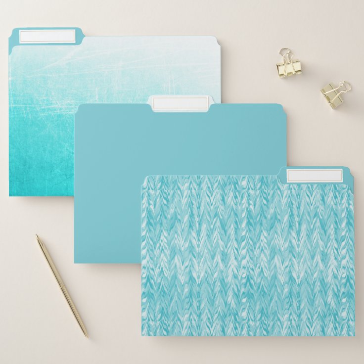 Teal Collection File Folders Zazzle