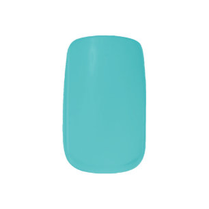 Teal Color Minx Nail Art