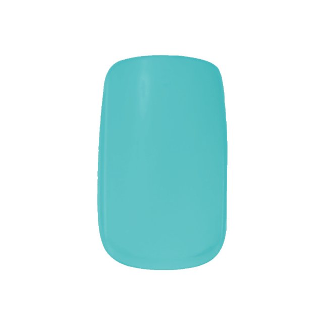 Teal Color Minx Nail Art (Left Thumb)