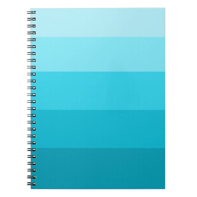 Teal Color Stripes Pattern Notebook (Front)
