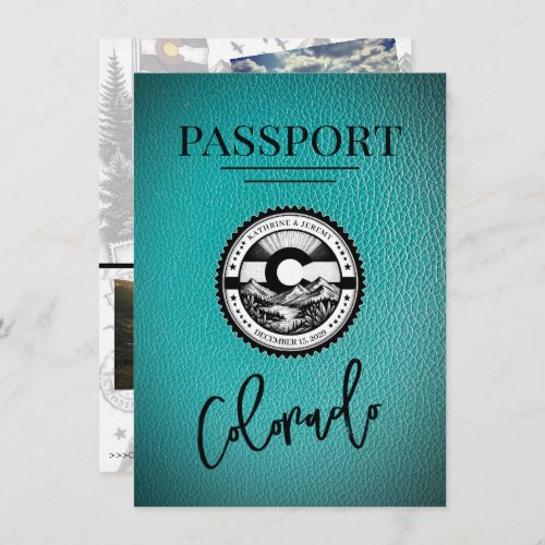 Teal Colorado Passport Save The Date