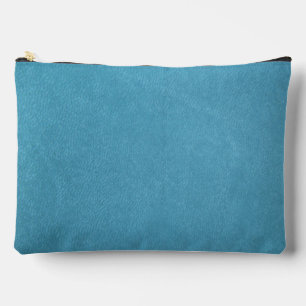 Teal Colored Leather Effect Print Cut Sewbag Accessory Pouch