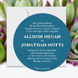 Teal Colorful Contemporary Wedding Invitation
