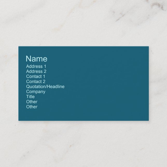 Teal colors business card (Front)