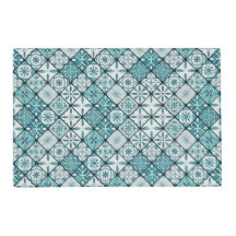 Teal Colour Ethnic pattern