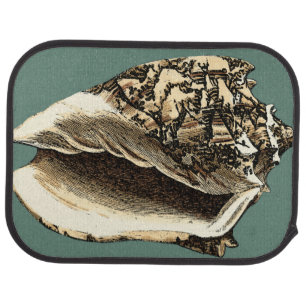 Teal Conch Shell Car Floor Mat