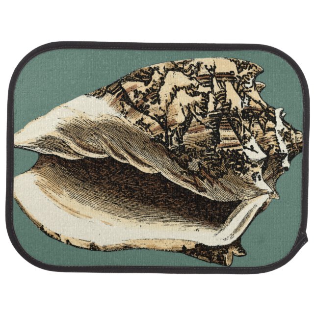 Teal Conch Shell Car Floor Mat (Rear)