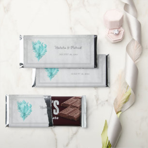 Teal Conch Shell Hershey Bar Favors