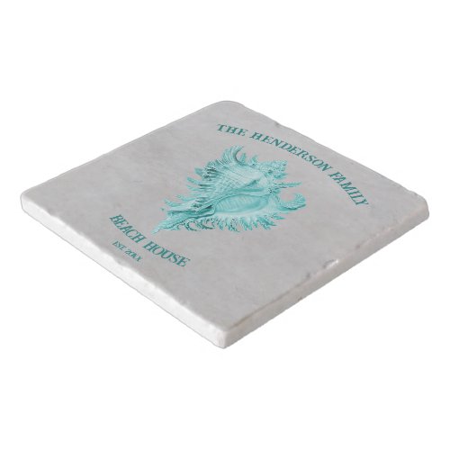 Teal Conch Shell Trivet