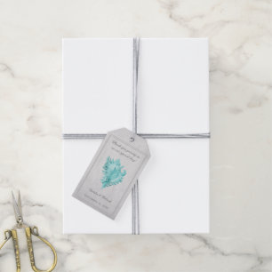 Teal Conch Shell Wedding Gift Tags