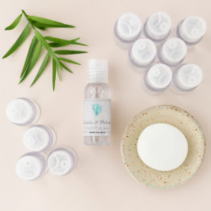 Teal Conch Shell Wedding Hand Sanitizer