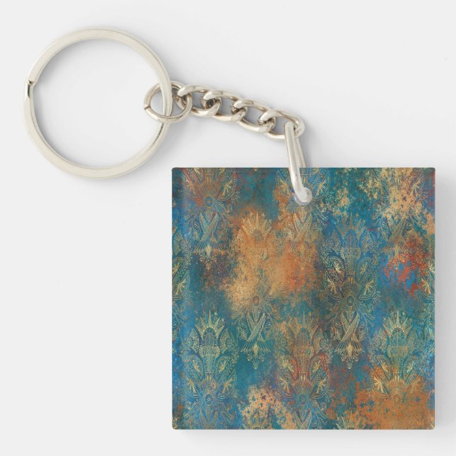 Teal Cooper Patina    Keychain (Front)