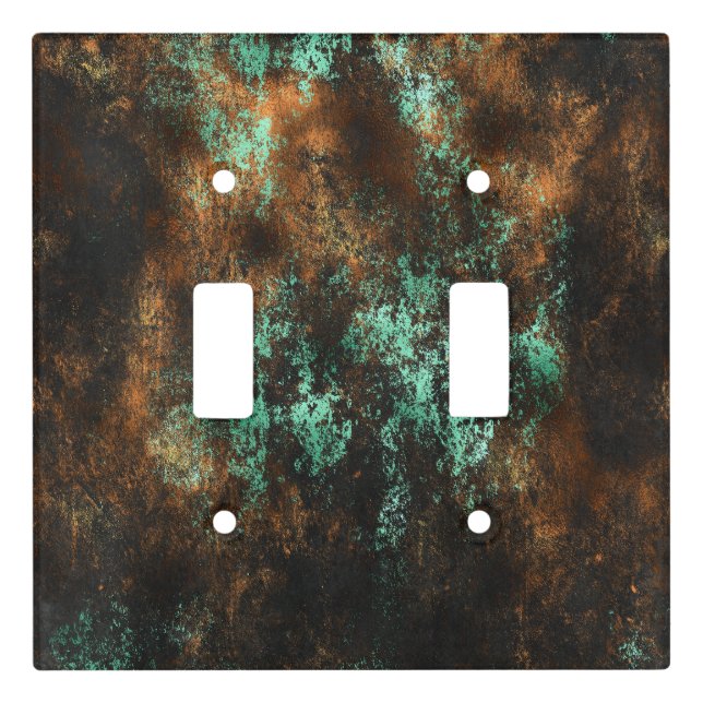 Teal Cooper Patina   Light Switch Cover (Front)