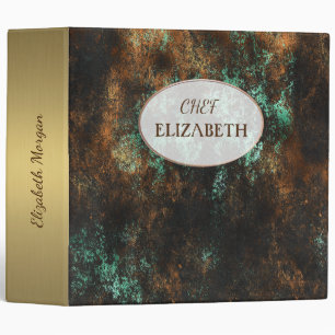 Teal Cooper Patina Metallic 3 Ring Binder