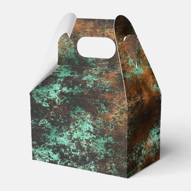 Teal Cooper Patina Metallic Favor Boxes (Front Side)