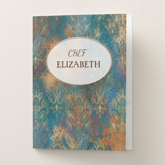 Teal Cooper Patina    Pocket Folder (Front)