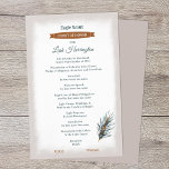 Teal, Copper Eagle Scout Court of Honor Program Flyer<br><div class="desc">A glossy ceremony program is a finishing touch for your Eagle Scout Court of Honor ceremony. Teal Green and copper brown text and banner can be changed to other colors. Rustic pine needle graphic can be moved around and resized.</div>