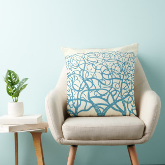Teal Coral and Choose Any Custom Color Pillow