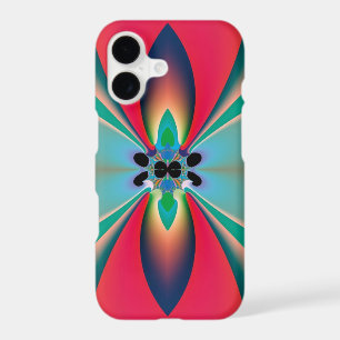 Teal Coral Mirror Symmetry Abstract Art iPhone 17 Case
