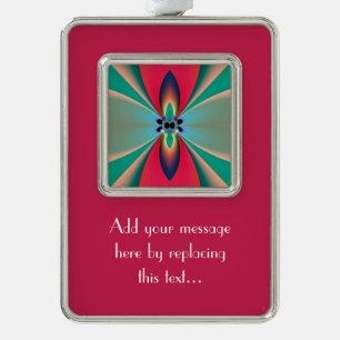 Teal Coral Mirror Symmetry Abstract Art Ornament