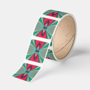 Teal Coral Mirror Symmetry Abstract Art Square Sticker