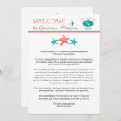 Teal Coral Starfish Mexico Wedding Welcome Invitation (Front/Back)