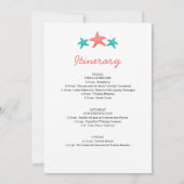 Teal Coral Starfish Mexico Wedding Welcome Invitation (Back)