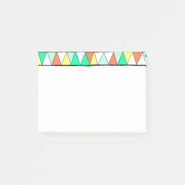 Teal Coral Yellow Zigzag Triangle Notes (Front)